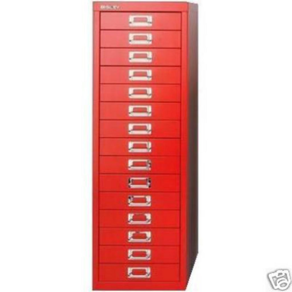 BISLEY 15 MULTI DRAWER FILING RED Stationery Outlet